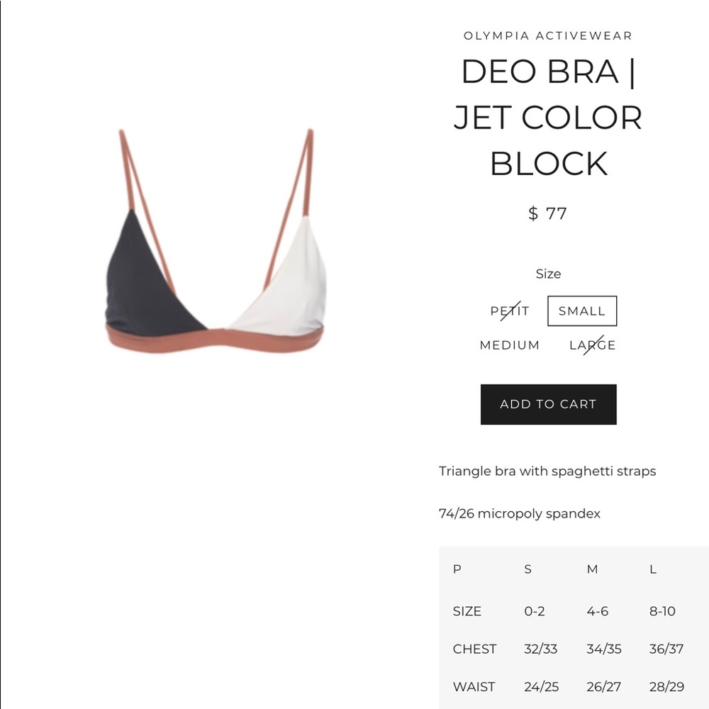 Olympia activewear deco bra
